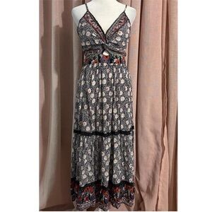 Angie Boho Floral Print Maxi Dress